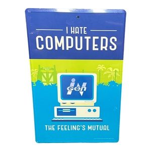 Universal Studios Jurassic Park 30th Anniversary I Hate Computers Wall Decor